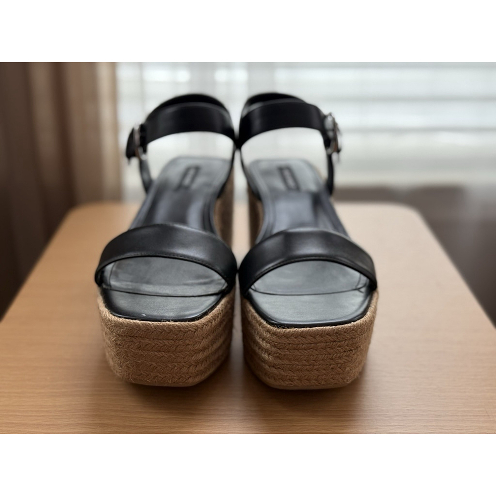 Nine West Women Classic Chunky Strap Dark Espadrille Platform Sandal BLACK 9.5 M - Picture 9 of 14